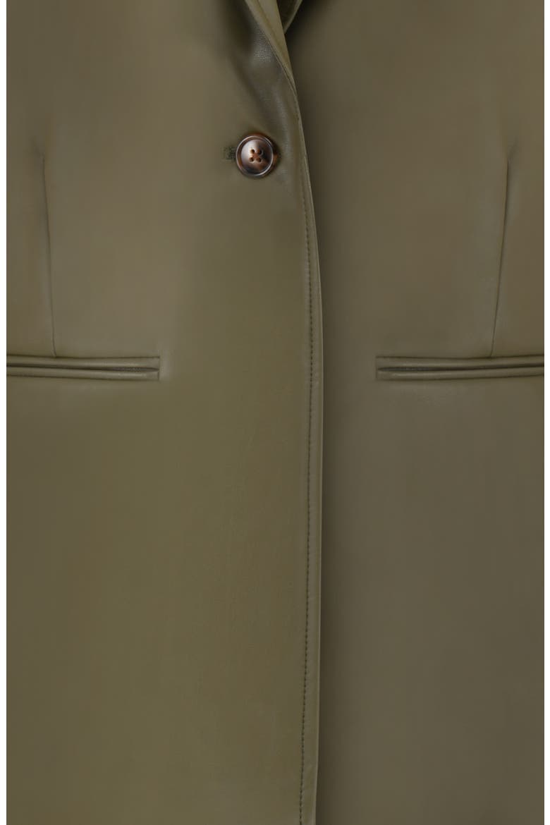 Faux Leather Blazer, Alternate, color, AVOCADO