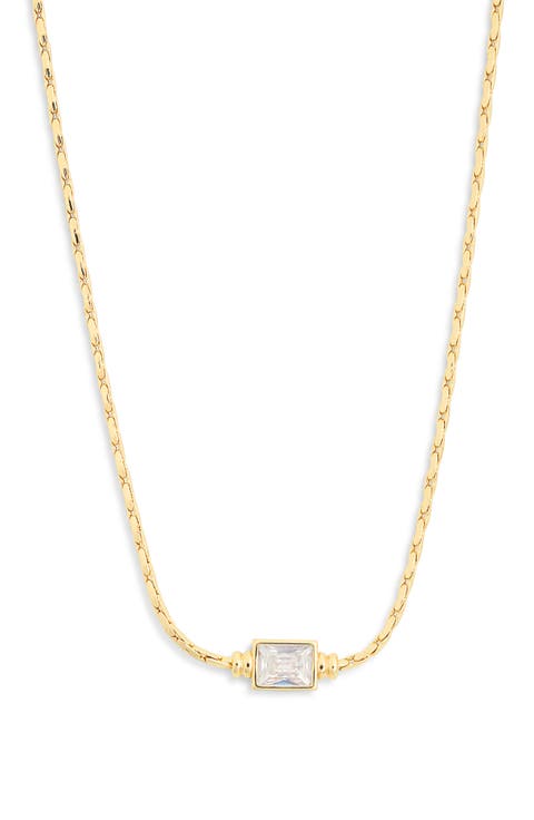 CZ Baguette Stone Necklace