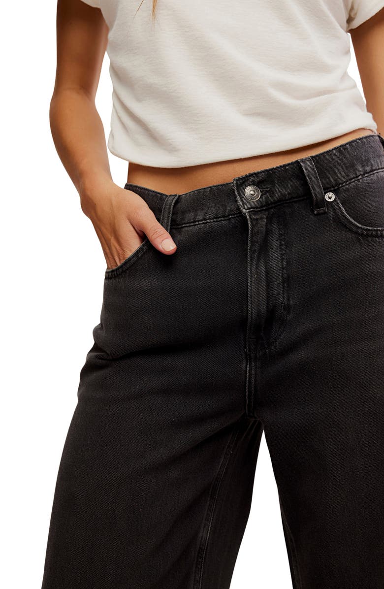 Free People Stride High Waist Wide Leg Jeans, Alternate, color, Miles To Go