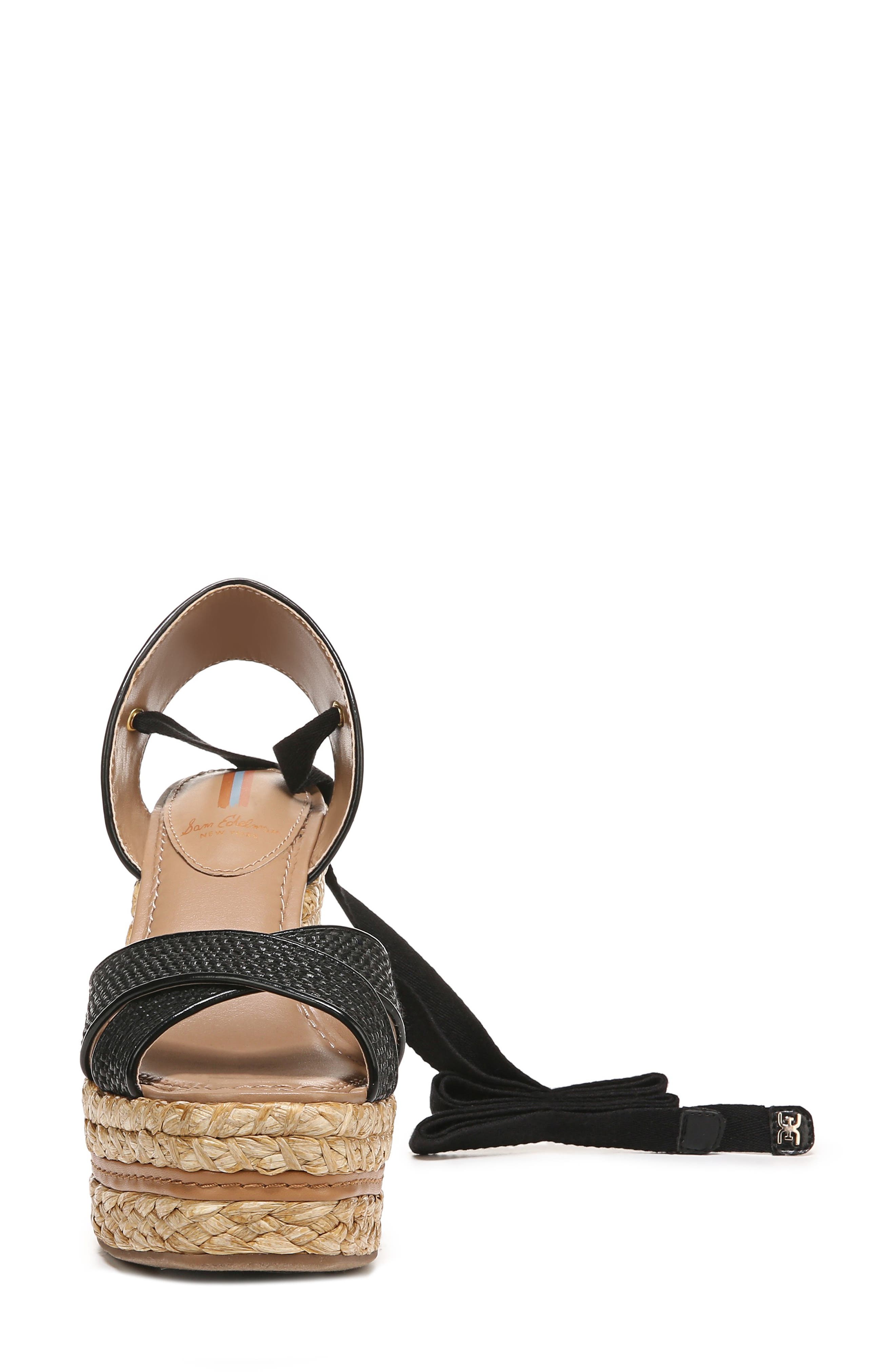Sam Edelman Vaughn Ankle Wrap Espadrille Platform Wedge Sandal, Alternate, color, 
