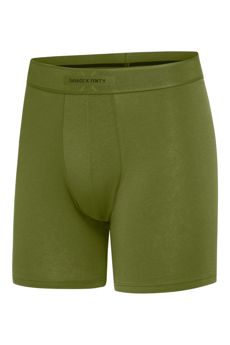 Savage X Cotton Blend Boxer Briefs, Alternate, color, GREEN SCENE