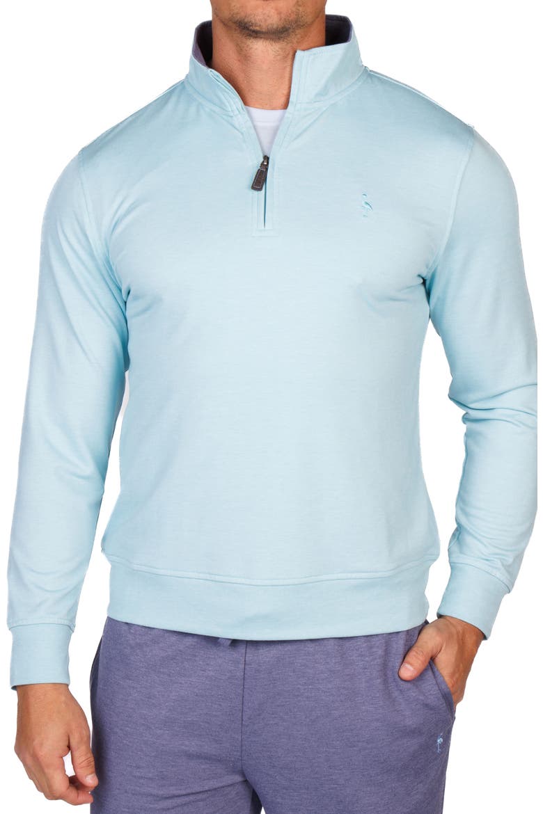 French Terry Quarter Zip Pullover, Main, color, SEAFOAM