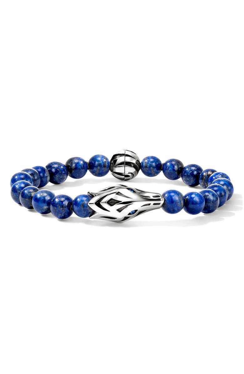 John Hardy Men's Naga Beaded Bracelet, Main, color, Silver