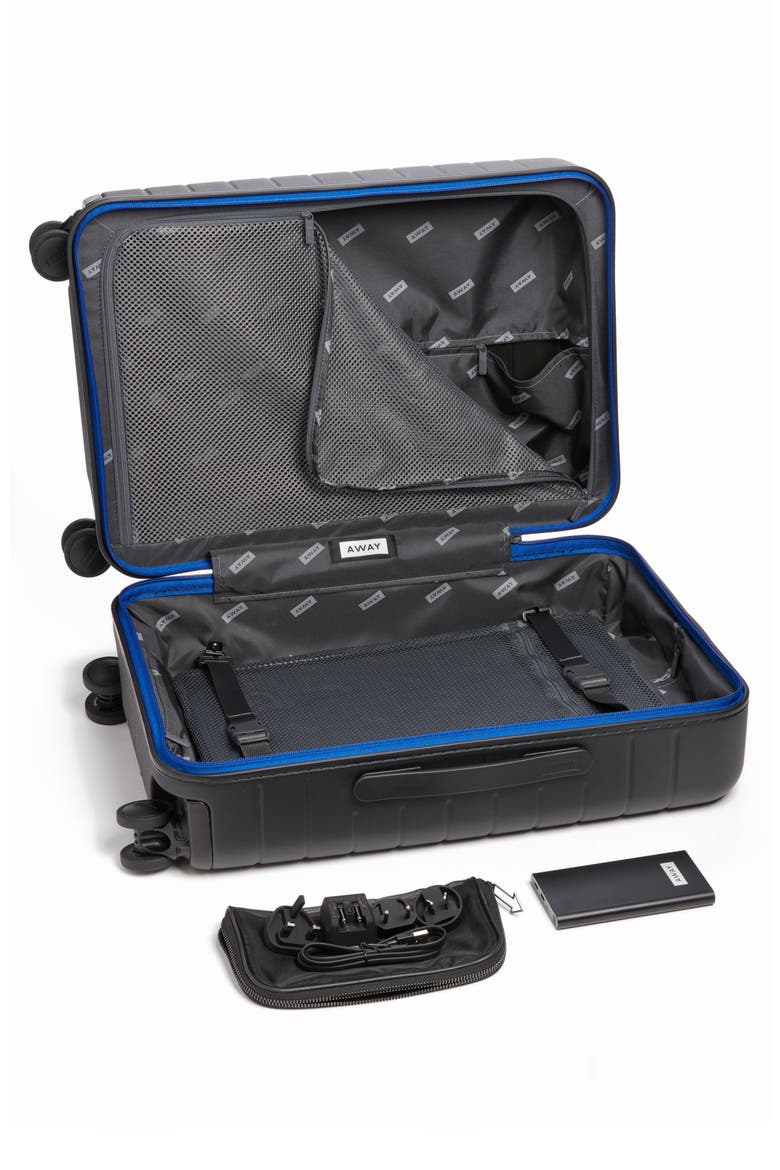 The Bigger Carry-On Hard Shell Suitcase (Nordstrom Exclusive), Alternate, color, BLACK/ MULTI