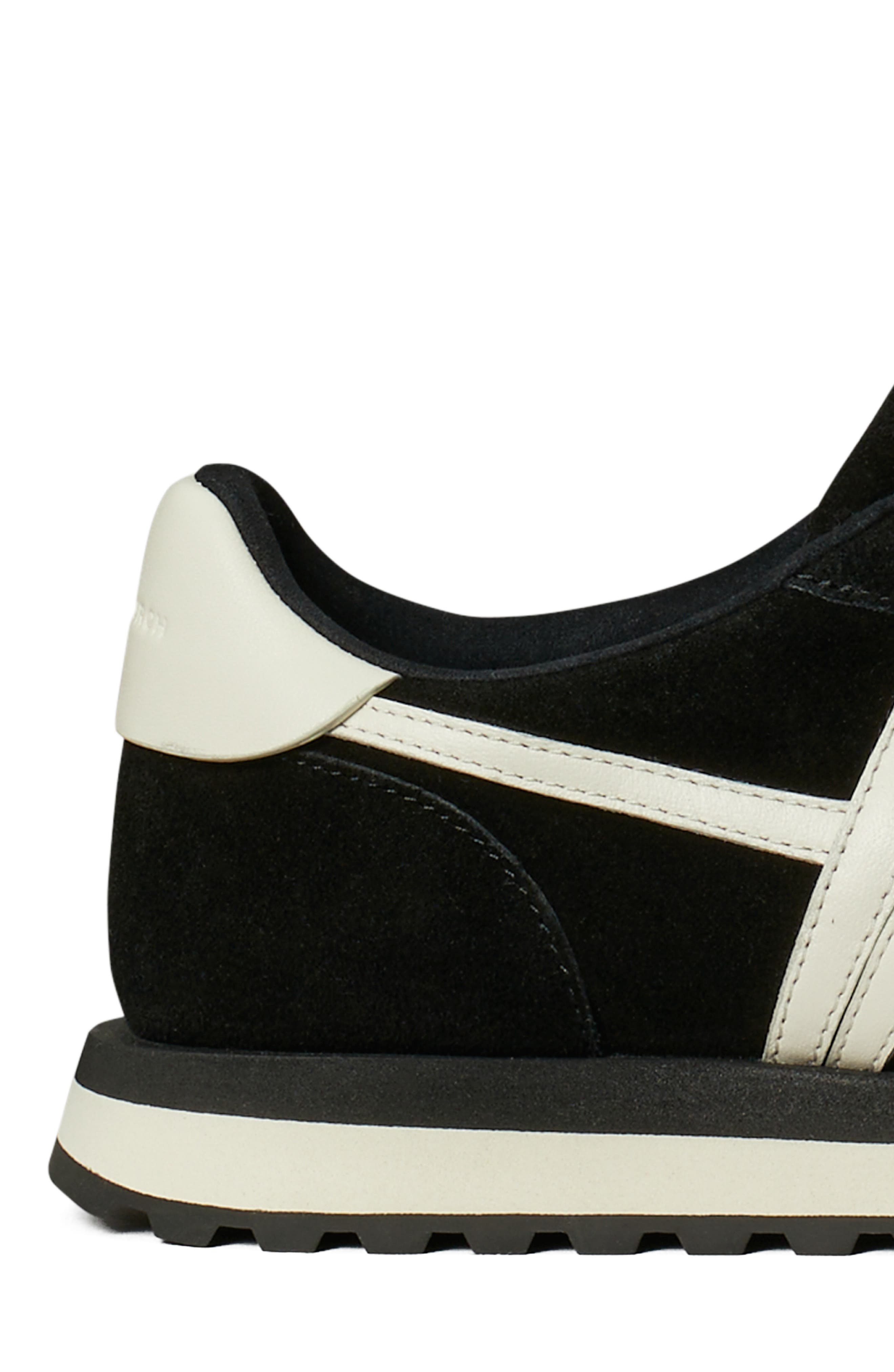 Tory Burch Hank Sneaker, Alternate, color, Black/New Ivory/Titanium White