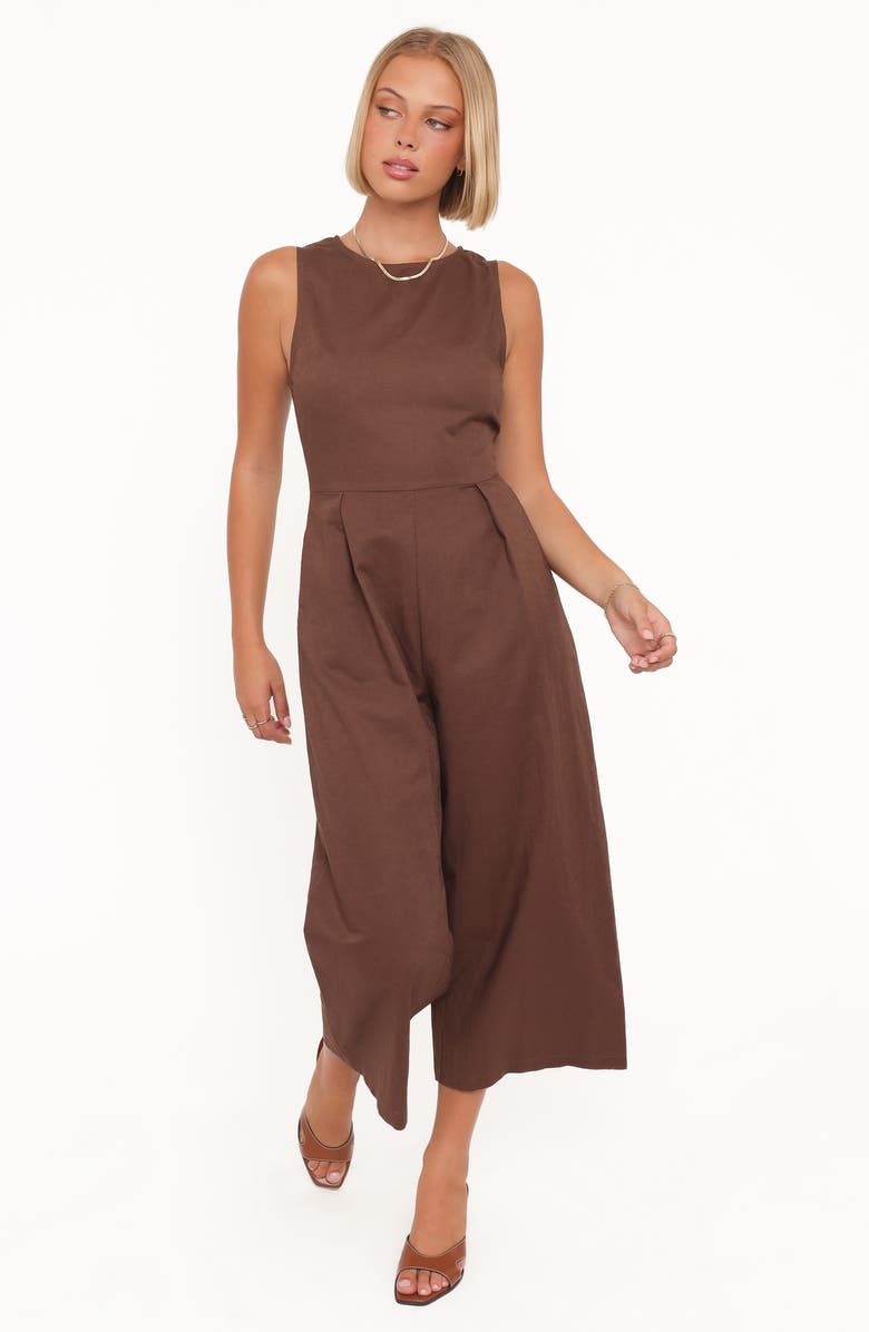 Petal & Pup Ester Linen Blend Jumpsuit, Alternate, color, Chocolate