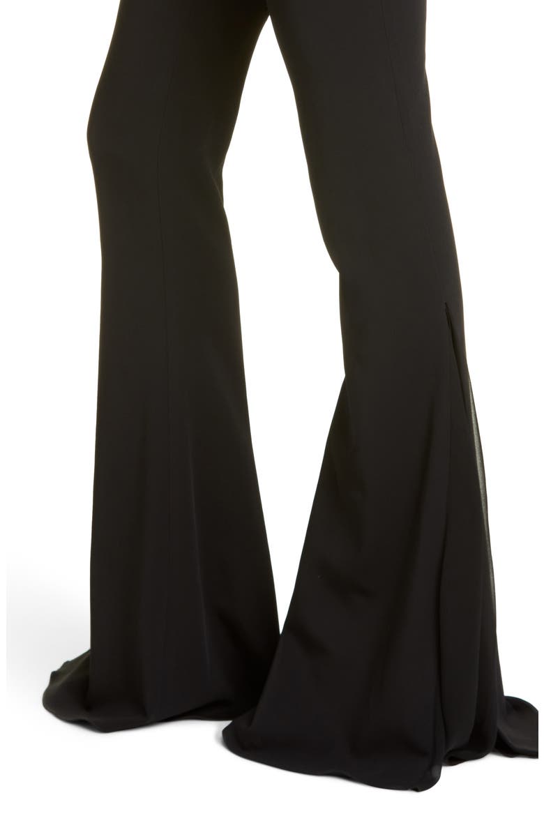Tulle Godet Flare Pants, Alternate, color, BLACK