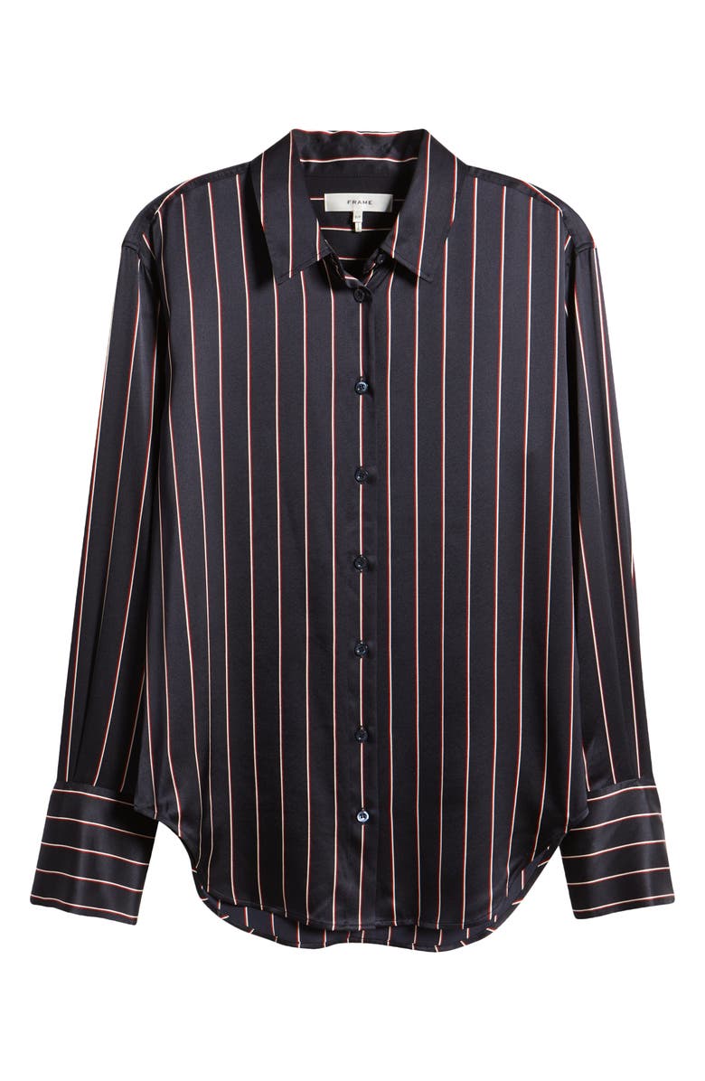 FRAME The Standard Stripe Stretch Silk Button-Up Shirt, Alternate, color,