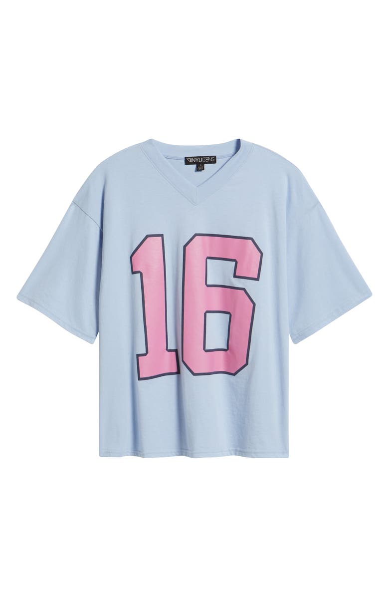 Vinyl Icons 16 Graphic V-Neck T-Shirt, Alternate, color, Light Blue