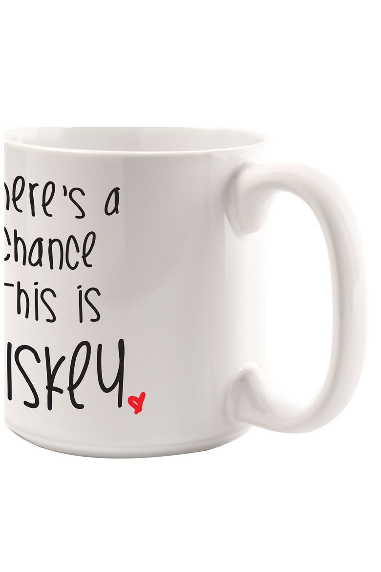 'There's a Chance' Ceramic Coffee Mugs, Alternate, color, WHITE