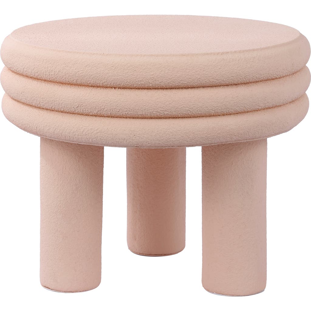 Jonathan Y Rashida Contemporary Minimalist Curvy Low Indoor/outdoor Accent Table In Pink Frosted