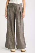 Marine Layer Allison Wide Leg Pleat Houndstooth Pants
