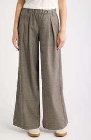 Marine Layer Allison Wide Leg Pleat Houndstooth Pants