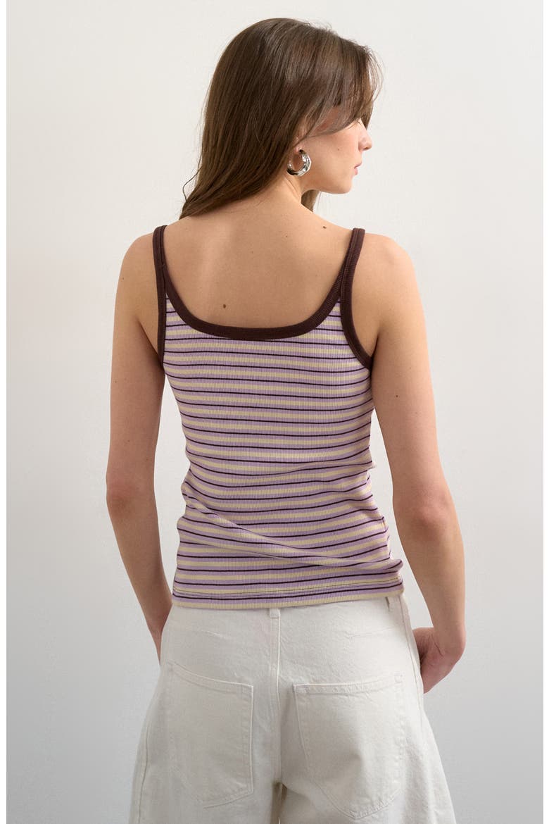 Stripe Rib Scoop Neck Tank Top, Alternate, color, LILAC