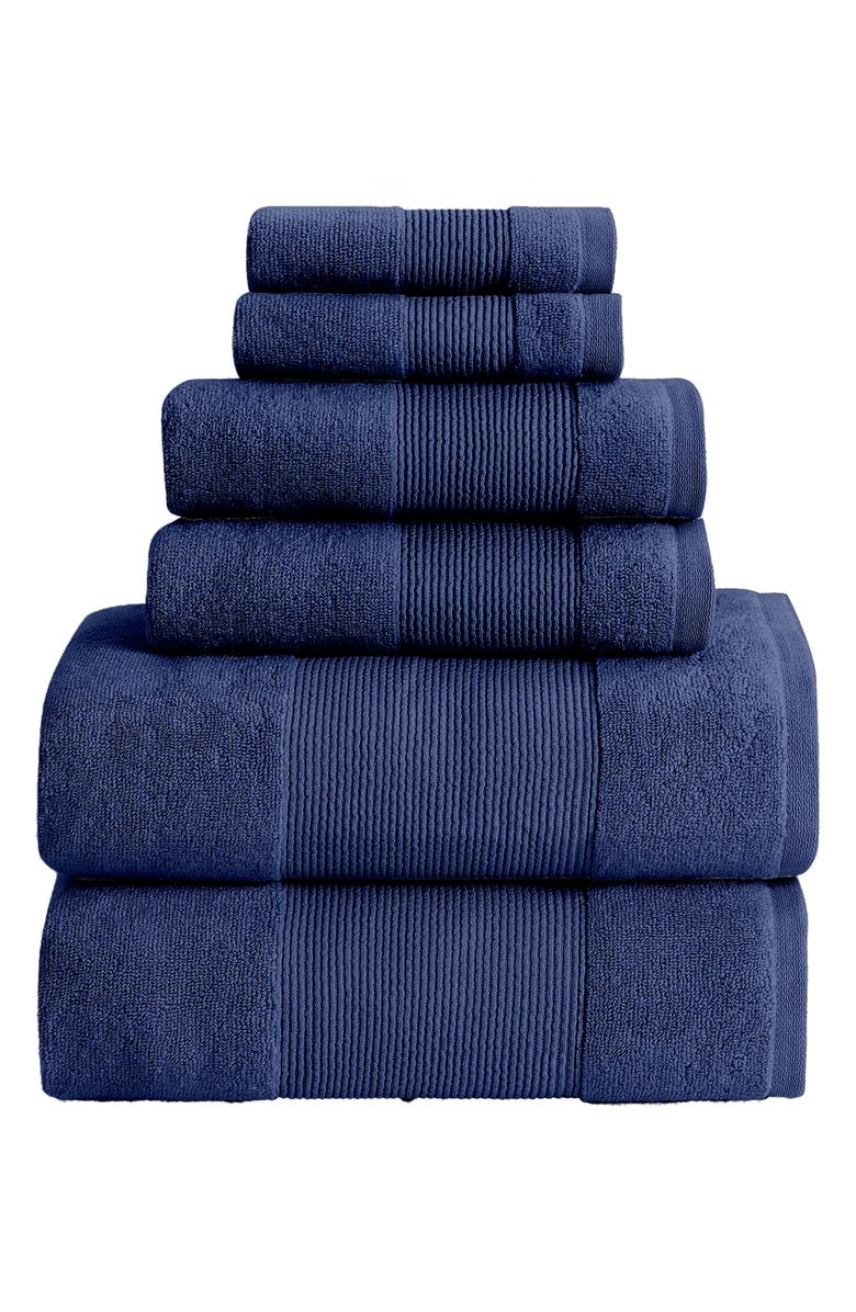 Modern Threads Air Cloud 6-Piece Towel Set, Main, color, Navy