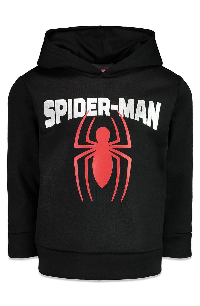 Marvel Spider-Man Pullover Hoodie, Main, color, Black