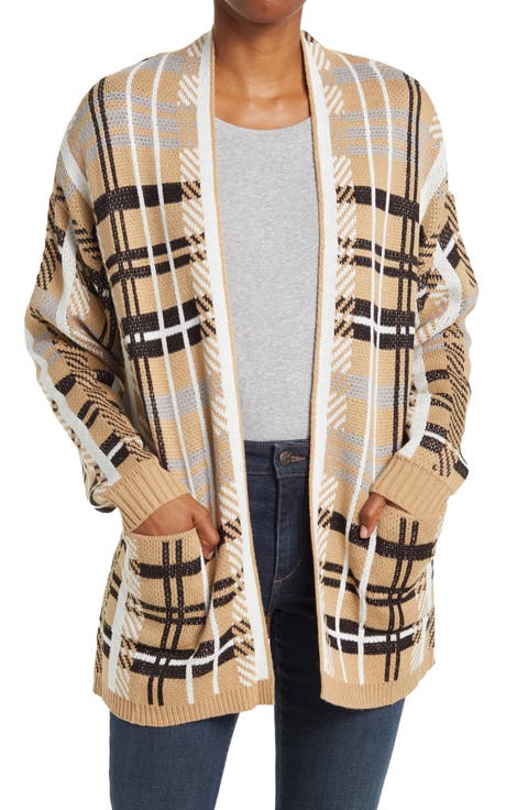 Willow Plaid Open Sweater