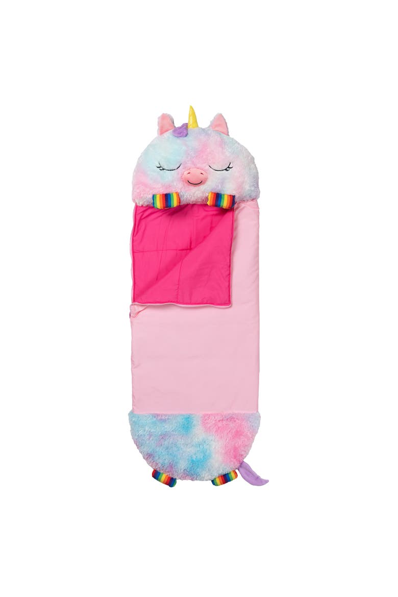 Pillow & Sleepy Sack Medium Rainbow Unicorn, Main, color, Multicolored
