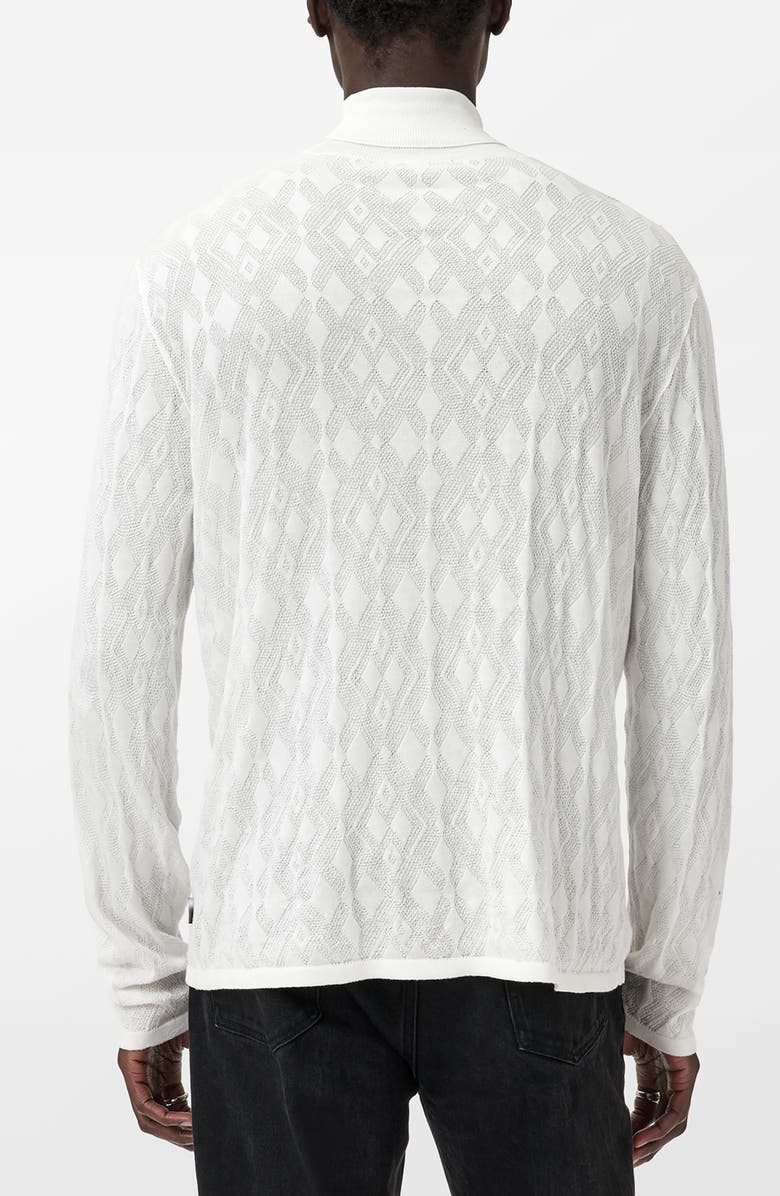 John Varvatos Alistair Broken Argyle Turtleneck Sweater, Alternate, color, Salt