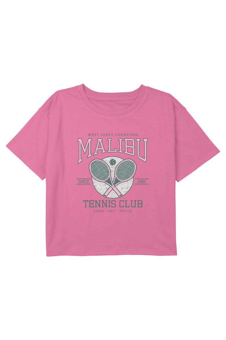 Girl's Lost Gods Malibu Tennis Club Since 1984 Graphic Cropped T-Shirt, Main, color, Light Pink