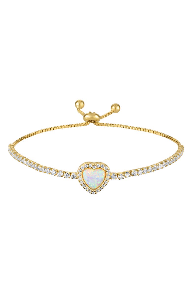 FUZION CREATIONS Opal Heart Halo Bracelet, Main, color, 
