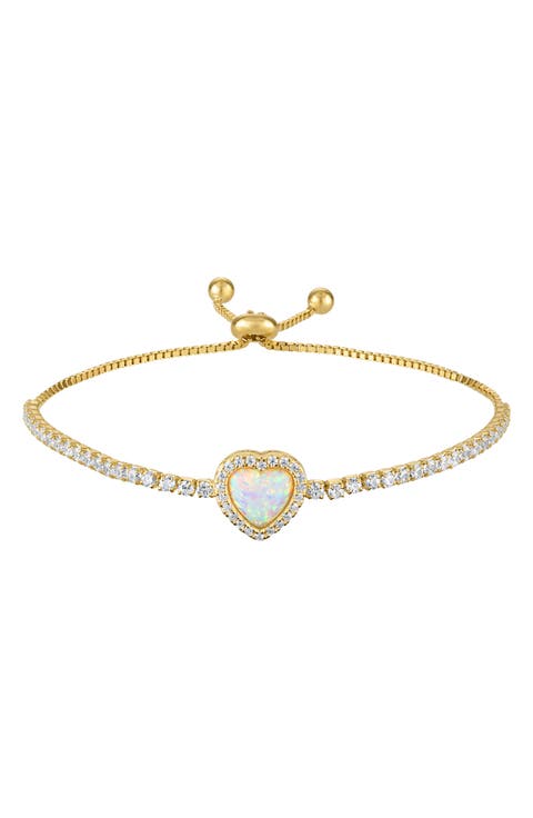 Opal Heart Halo Bracelet