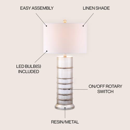 Jonathan Y Evelyn 31" Resin Led Table Lamp In Silver