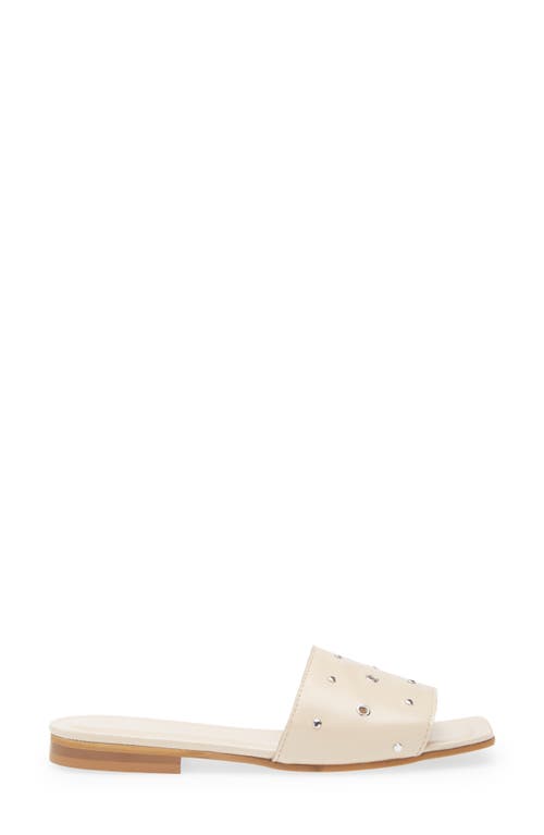 2 Twin Hearts Lea Stud & Grommet Slide Sandal In Beige