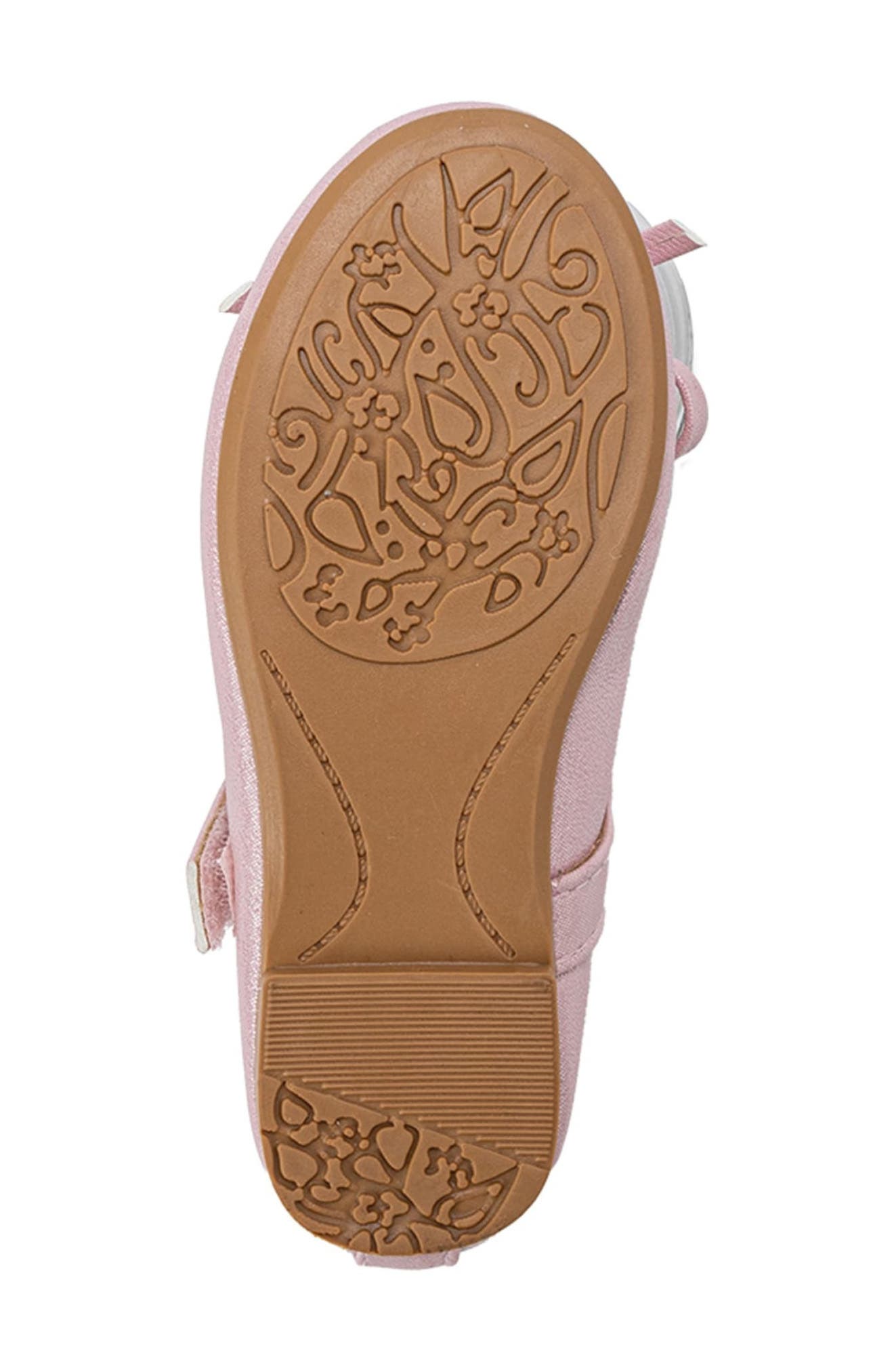 bebe Gigi Heart Perforated Mary Jane Flat, Alternate, color, Light Pink