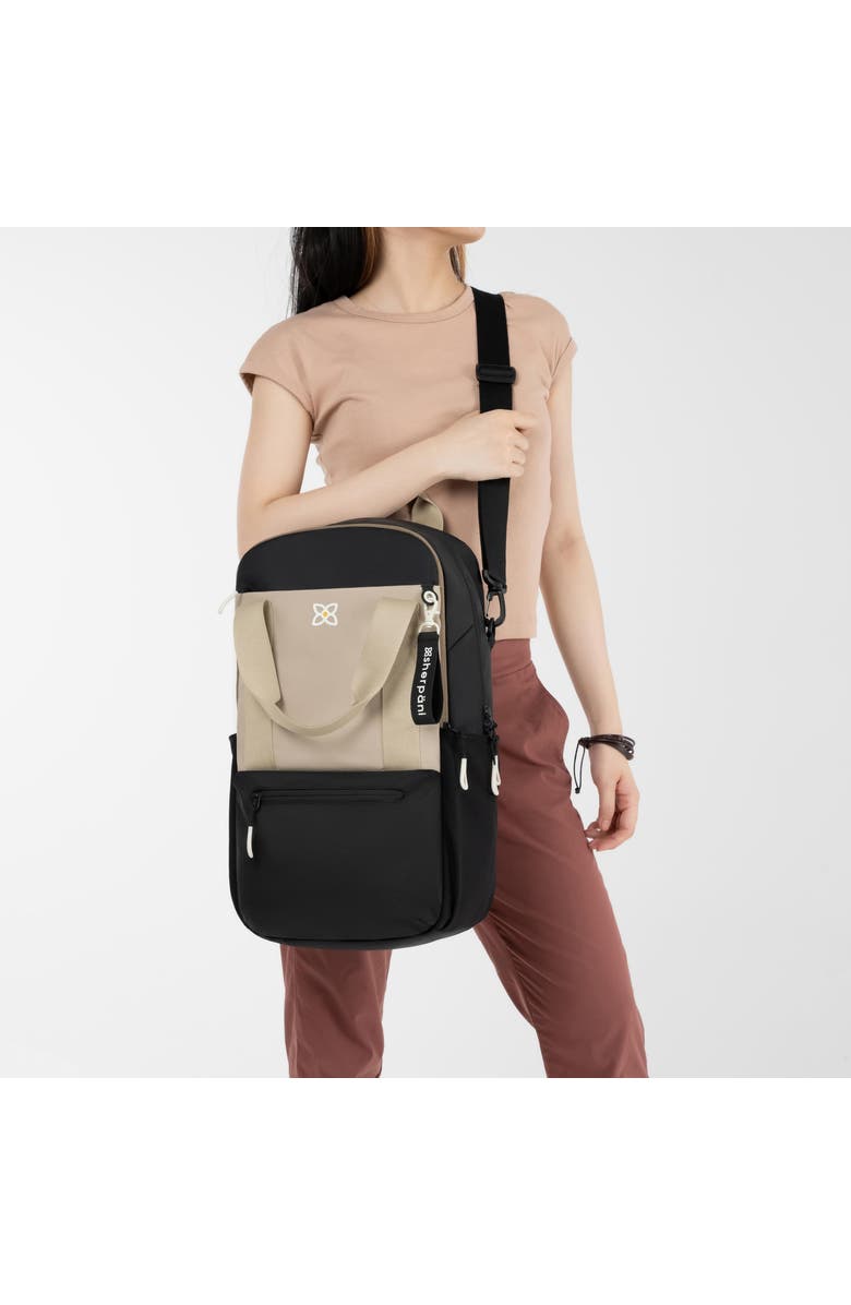 Sherpani Camden Convertible 3 in 1 Tote Bag, 18L Travel Backpack RFID Protection, Fits 15" Laptop, Ventura '73, Alternate, color, Con Leche