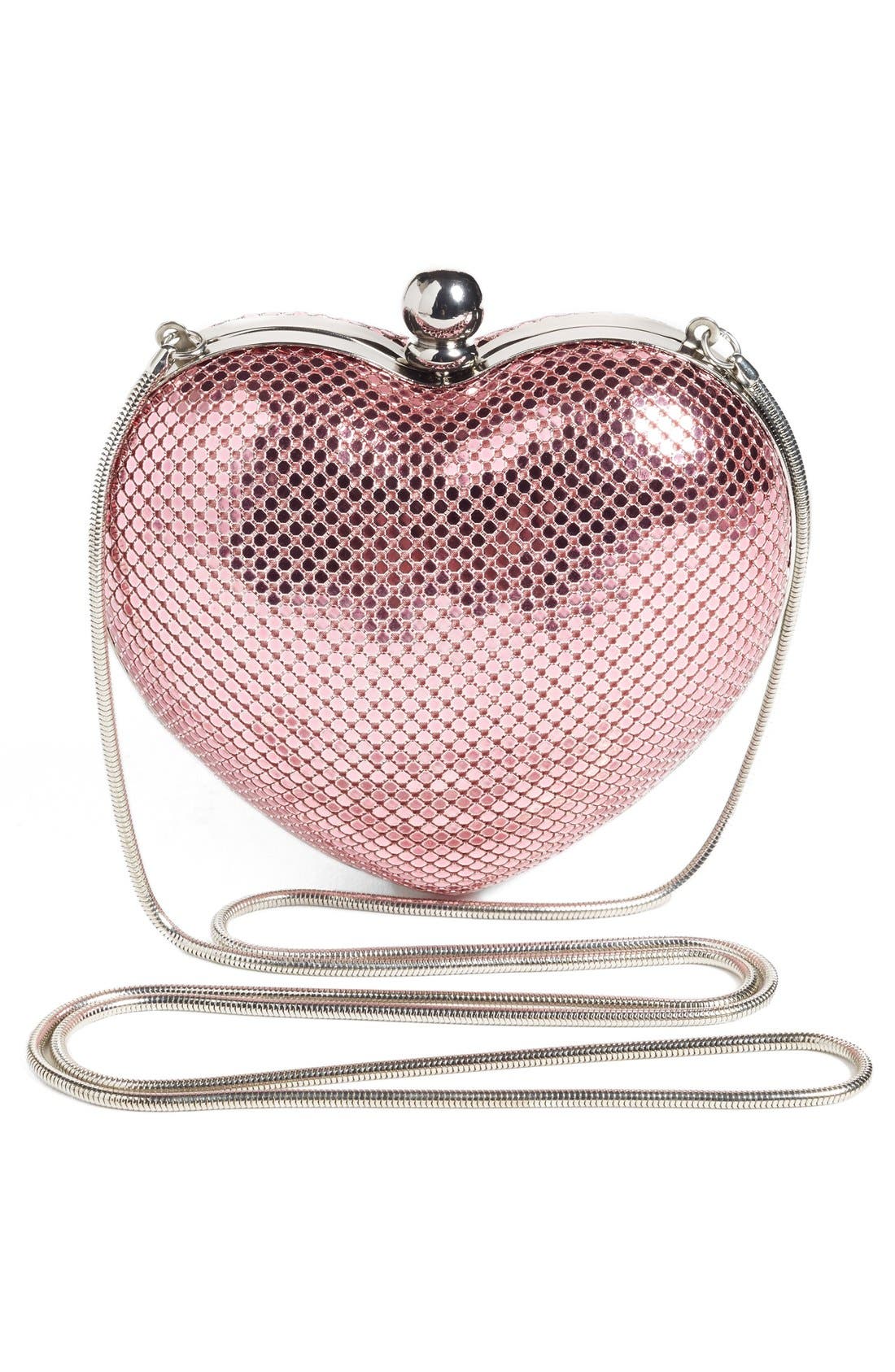'Charity Heart' Minaudière, Alternate, color, PINK