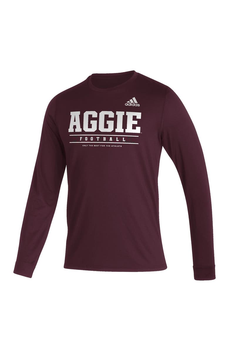 adidas Men's adidas Maroon Texas A&M Aggies Sideline Creator Practice AEROREADY Long Sleeve T-Shirt, Alternate, color, 