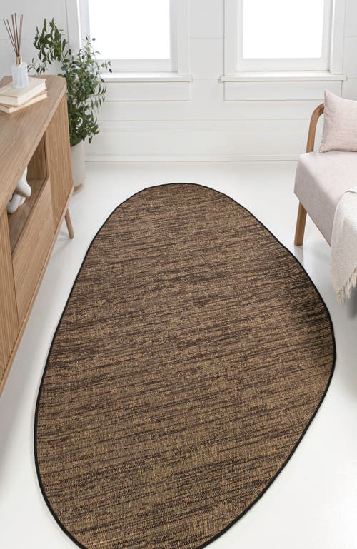 Jonathan Y Callan Modern Rustic Abstract Indoor/outdoor Shaped Area Rug In Brown/black