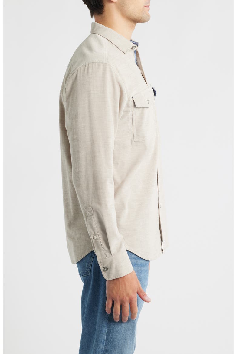 Coastline Cord Heather Bay Cotton Corduroy Button-Up Shirt, Alternate, color, MOREL HEATHER
