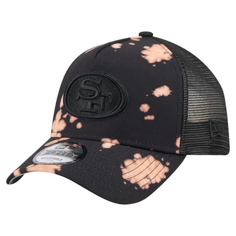 Men's New Era Black San Francisco 49ers Bleached 9FORTY A-Frame Adjustable Hat