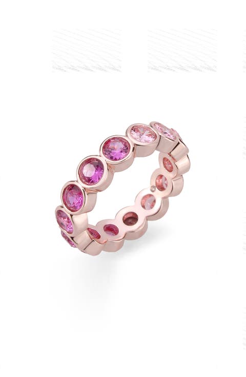 Bezel Set Pink CZ Ring