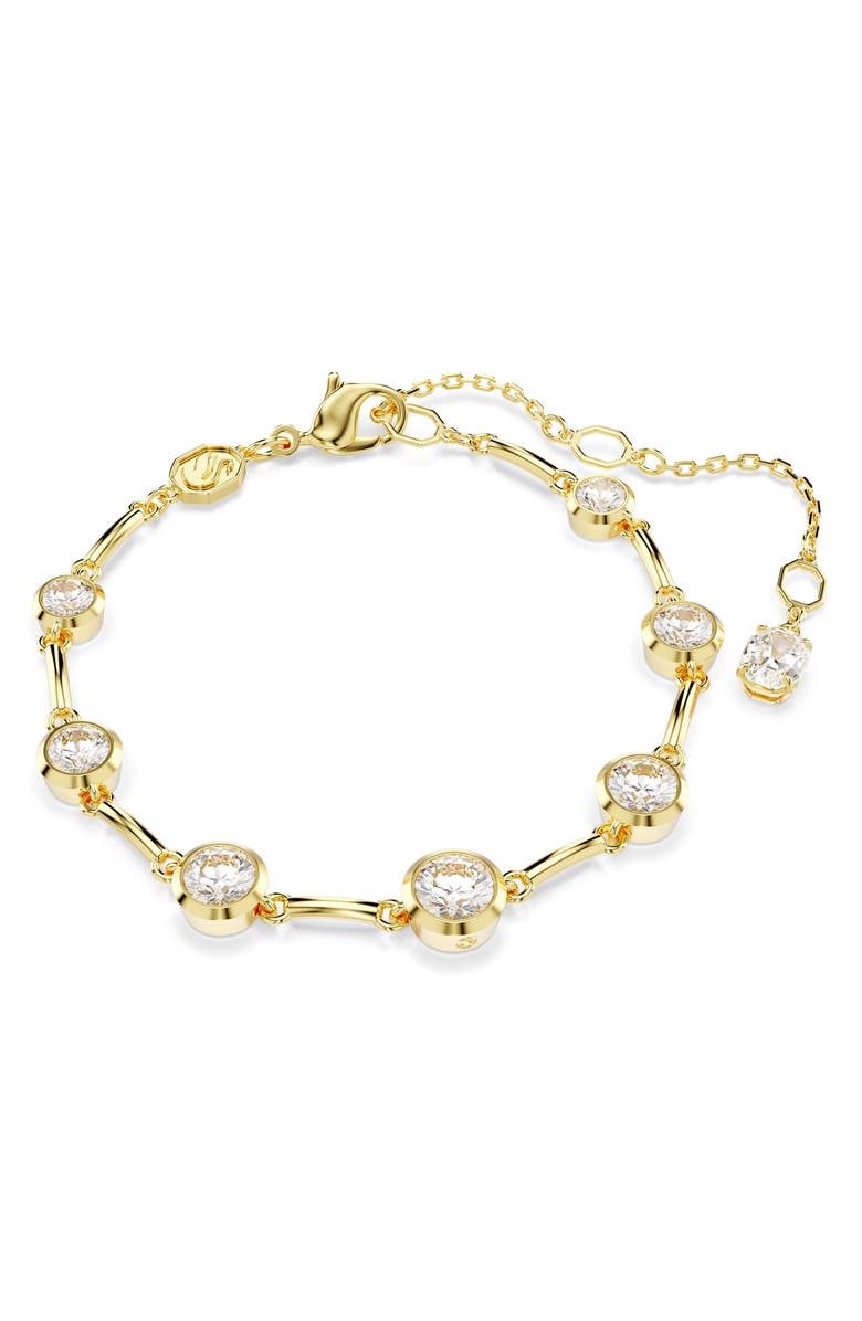Swarovski Imber Space Out Bracelet, Main, color, White/ Gold