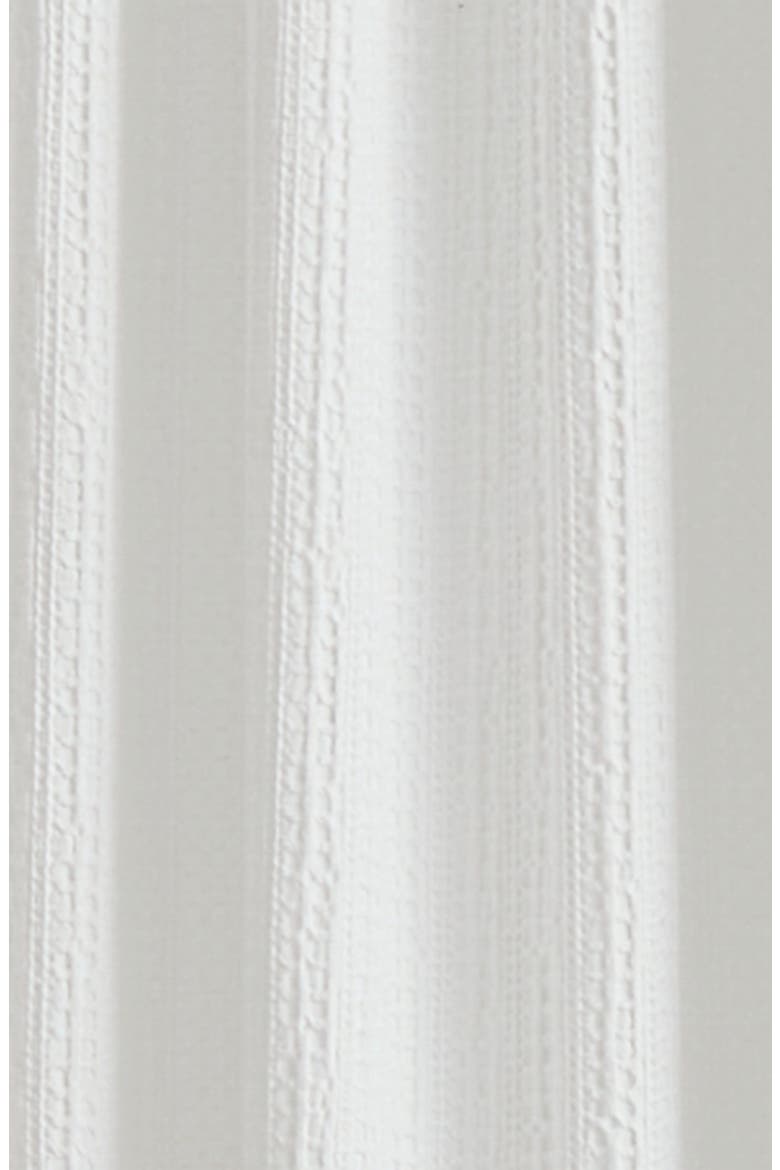 Waffle Stripe Set of 2 Cotton Curtain Panels, Alternate, color, WHITE