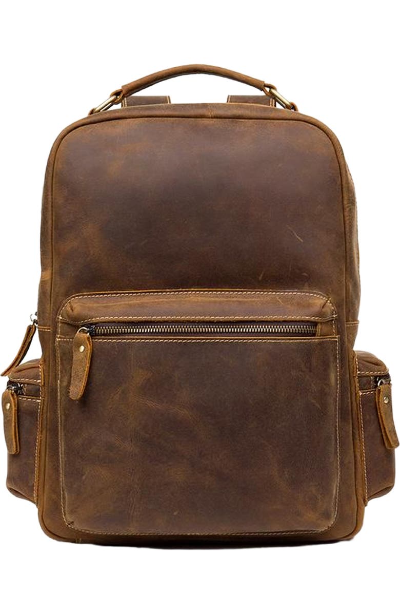 STEEL HORSE LEATHER The Langley Backpack | Genuine Vintage Leather Backpack, Main, color, Brown