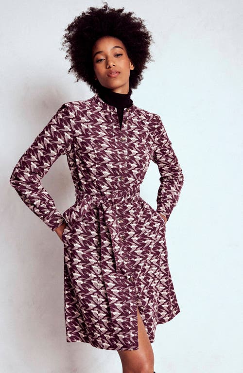 Boden Bre Corduroy Short Dress In Burgundy