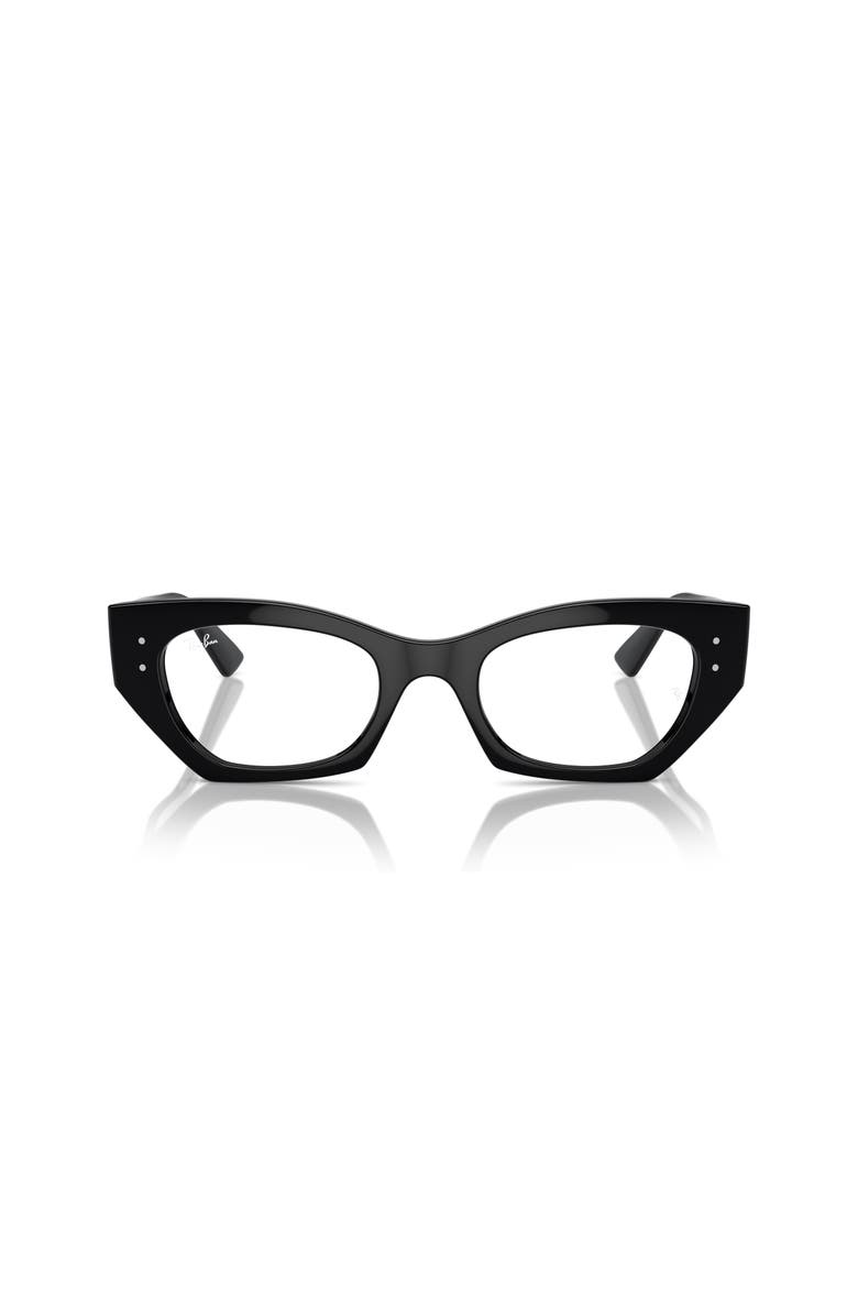 Ray-Ban 49mm Irregular optical glasses, Alternate, color, Black