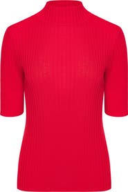 Isaac Mizrahi New York Mock Neck Poor Boy Sweater