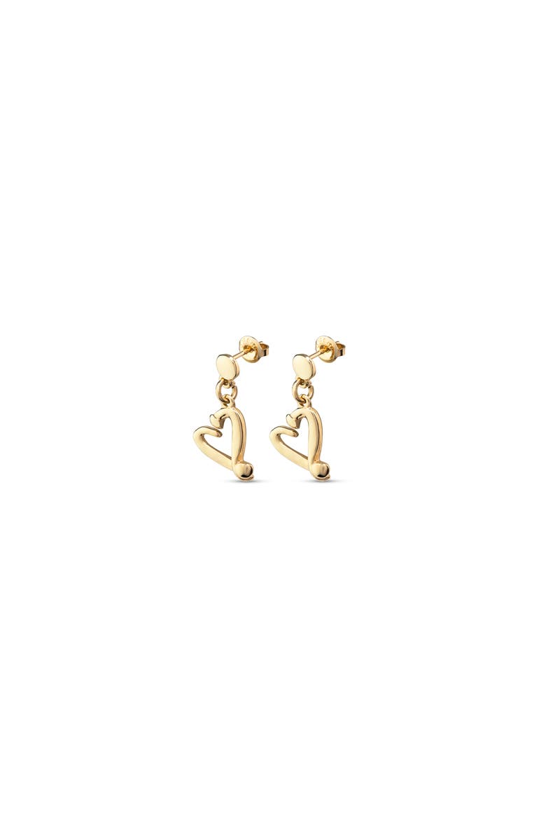 Hammered Heart Hoops, Alternate, color, Gold