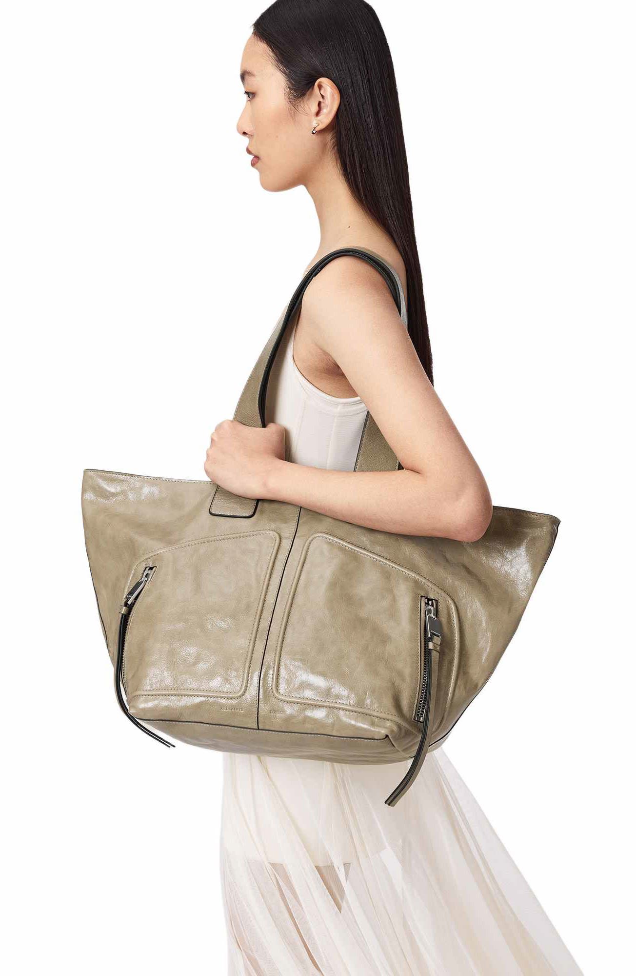 Jean Rey Leather Tote, Alternate, color, PEBBLE GREY