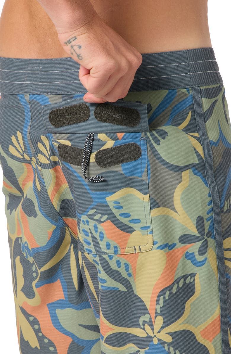 O'Neill OG Print Scallop Board Shorts, Alternate, color, Dark Shadow