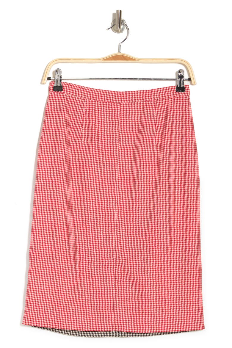 Houndstooth Wool Skirt, Alternate, color, BRIGHT RED NATURAL
