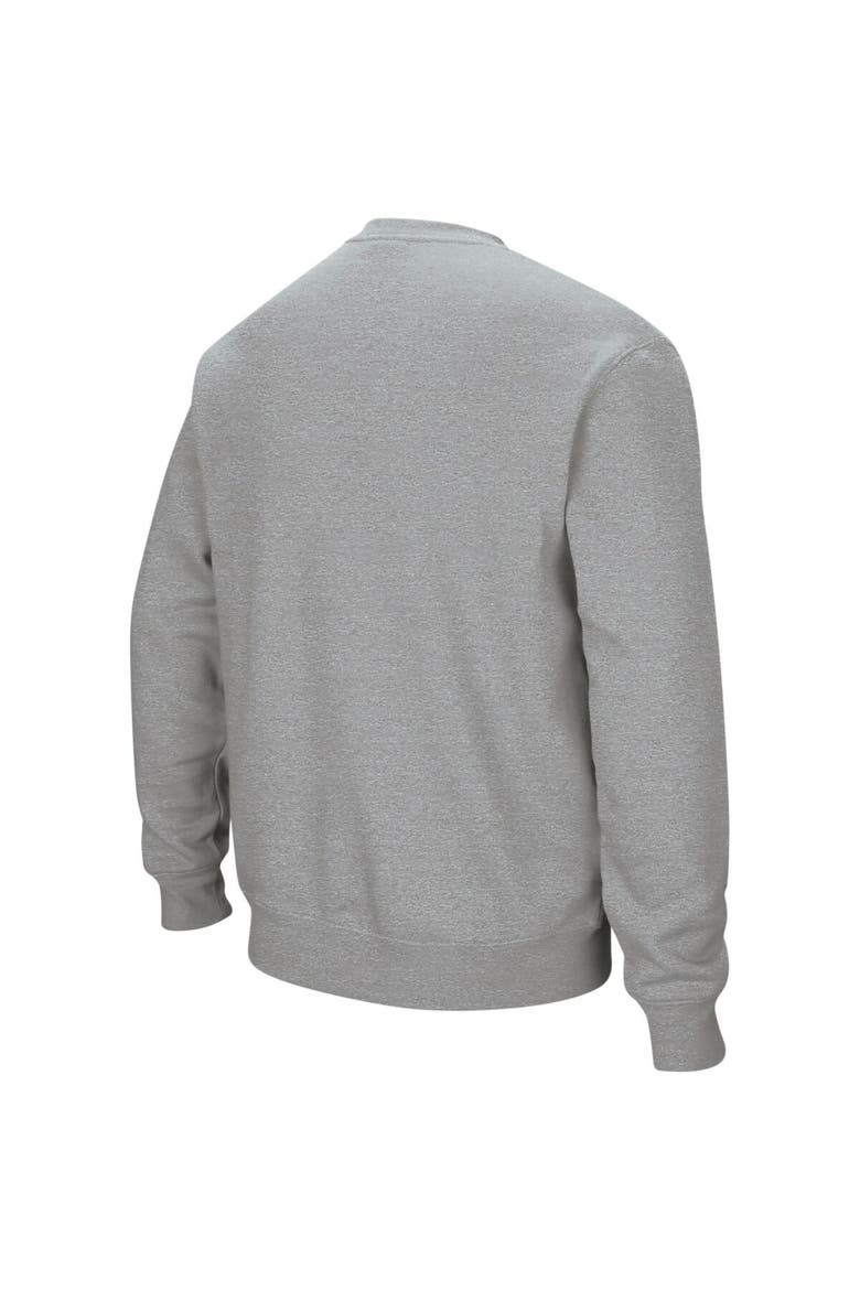 Men's Colosseum Heather Gray Boise State Broncos Arch & Logo Crew Neck Sweatshirt, Alternate, color, Heather Gray