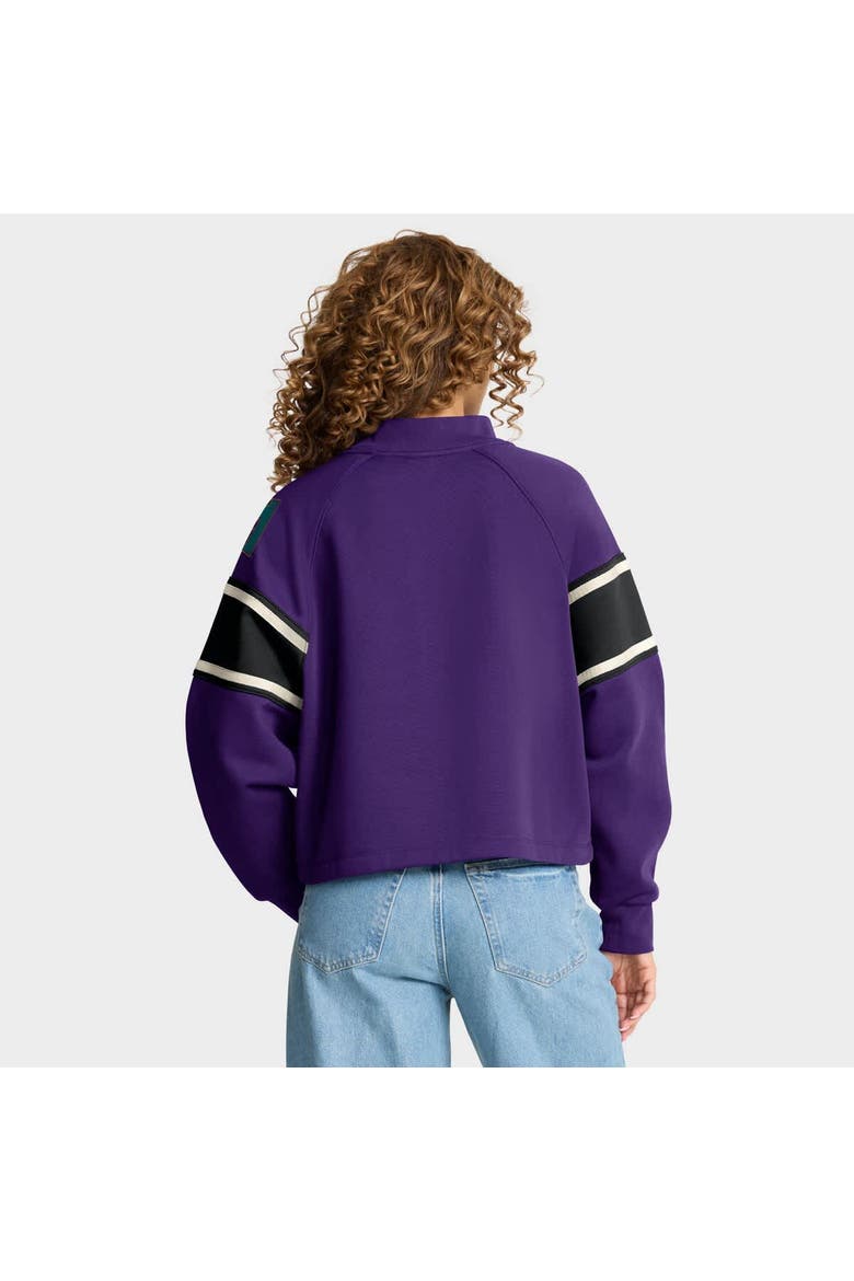 Women's Fanatics Purple Arizona Diamondbacks Oversized Toss Sweep Raglan Pullover Sweatshirt, Alternate, color, Purple