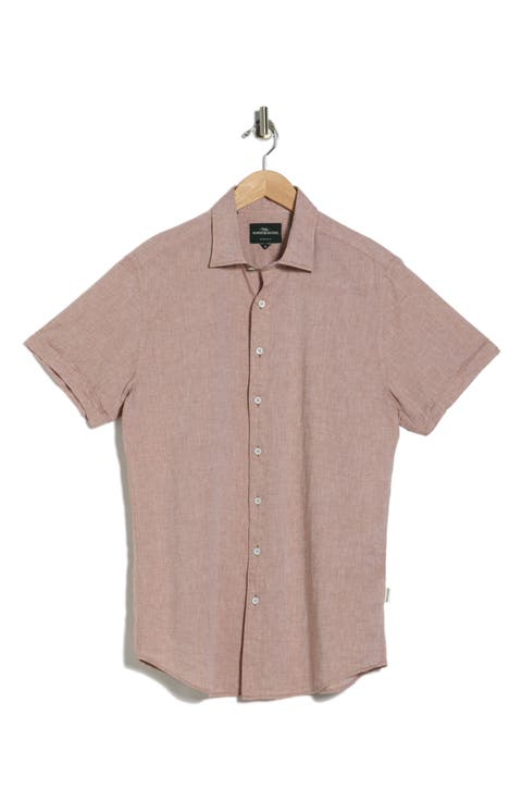 Baywater Short Sleeve Linen & Cotton Button-Up Shirt