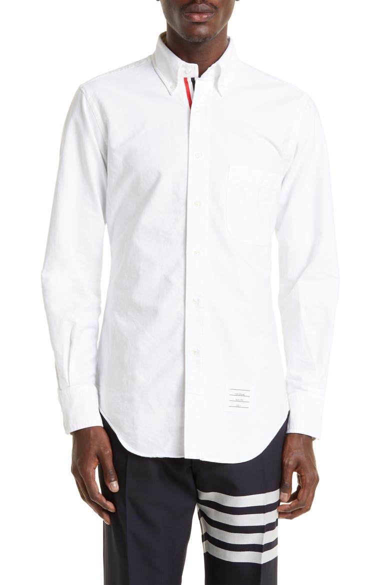 Cotton Button-Down Shirt, Main, color, WHITE